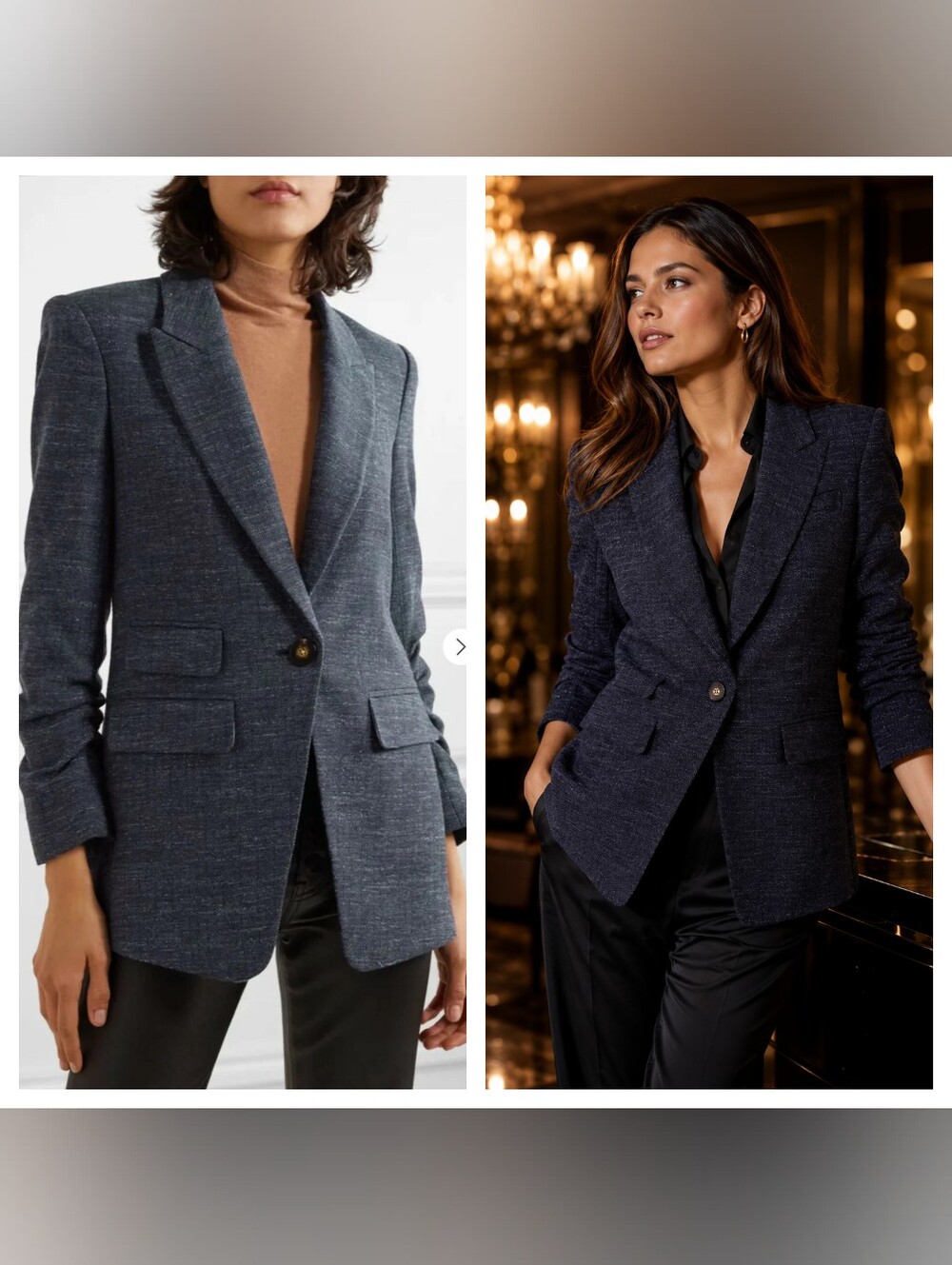 Veronica Beard Martel Blue Tweed Wool Dickey Jacket Blazer Size 6.